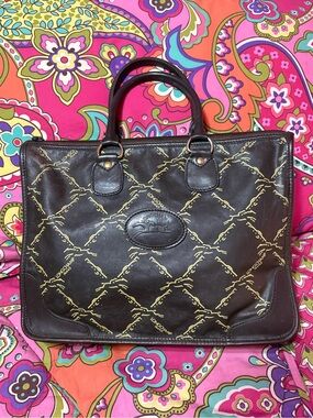 Vintage  Longchamp LM Collection Nappa  Leather Tote